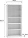Tall White Bookcase Storage Display For Living Room, Study, Bedroom Or Office