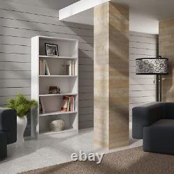 Tall White Bookcase Storage Display For Living Room, Study, Bedroom Or Office