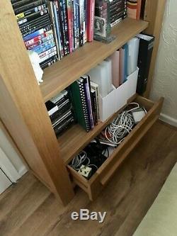 Tall bookcase + drawer Fresco Natural Solid Oak by Oak Furniture Land