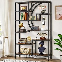Tribesigns 175cm Bookshelf 6-Tier Industrial Bookcase, 9 Shelves, Rustic Brown