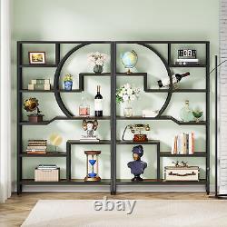 Tribesigns 175cm Bookshelf 6-Tier Industrial Bookcase, 9 Shelves, Rustic Brown