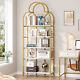 Tribesigns Bookshelf, Modern 5-tier Gold Bookcase With Open Storage Shelves