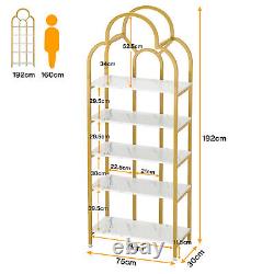 Tribesigns Bookshelf, Modern 5-Tier Gold Bookcase with Open Storage Shelves