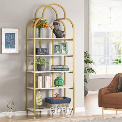 Tribesigns Bookshelf, Modern 5-Tier Gold Bookcase with Open Storage Shelves