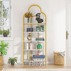 Tribesigns Bookshelf, Modern 5-Tier Gold Bookcase with Open Storage Shelves