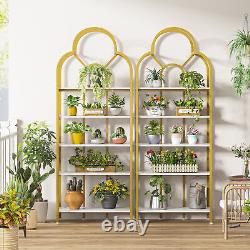 Tribesigns Bookshelf, Modern 5-Tier Gold Bookcase with Open Storage Shelves