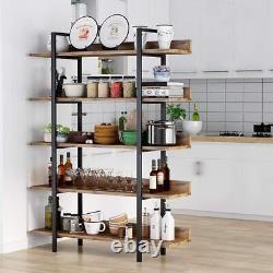 Tribesigns Industrial Wood Bookshelf Bookcase Wood Storage Shelves Heavy Dudy