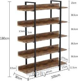 Tribesigns Industrial Wood Bookshelf Bookcase Wood Storage Shelves Heavy Dudy