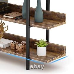 Tribesigns Industrial Wood Bookshelf Bookcase Wood Storage Shelves Heavy Dudy