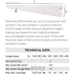 Twin Slot Shelving UK System Wall Upright Bracket Adjustable shelf BULK BOXs 10s
