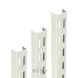 Twin Slot Shelving WHITE Uprights Brackets 10 PACKS Adjustable System Wall Mount