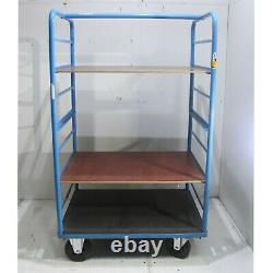 USED Heavy Duty Shelf Stock Industrial Truck Trolley with 2 x Ply Shelves