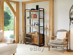 Urban Chic Reclaimed Wood Large Bookcase with Storage