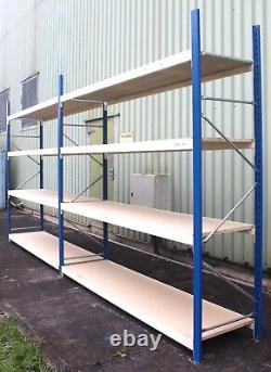 Used PSS Heavy Duty Longspan Racking Shelving with New Chipboard 2-6 Bay Runs