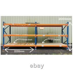 Used STOW Heavy Duty Storage Racking Shelving 2M tall x 1.1M Deep -2-5 Bay Runs