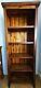 Used Tall Narrow Dark Brown Wooden Book Shelf Unit