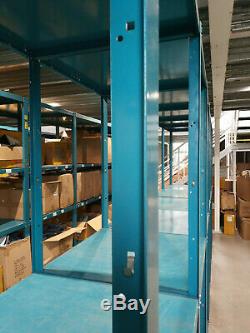 Used Warehouse racking / Heavy duty Longspan shelving / 8 Bays of 250x90x90cm