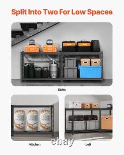 VEVOR 4-Tier Heavy Duty Garage Shelving 2400lb Capacity 20x40x60 inch Black