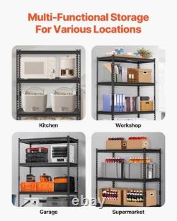 VEVOR 4-Tier Heavy Duty Garage Shelving 2400lb Capacity 20x40x60 inch Black