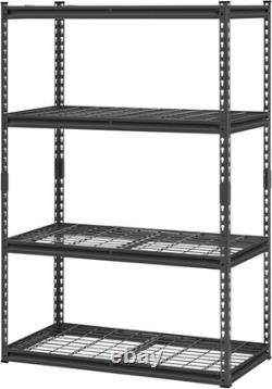 VEVOR 4-Tier Heavy Duty Garage Shelving 2400lb Capacity 20x40x60 inch Black