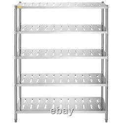 VEVOR Garage Shelf Heavy Duty Shelving 5-Tier 59.1x17.7x70.9 in Stainless Steel