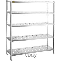 VEVOR Garage Shelf Heavy Duty Shelving 5-Tier 59.1x17.7x70.9 in Stainless Steel