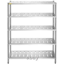 VEVOR Garage Shelf Heavy Duty Shelving 5-Tier 59.1x17.7x70.9 in Stainless Steel