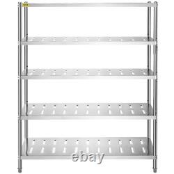 VEVOR Garage Shelf Heavy Duty Shelving 5-Tier 59.1x17.7x70.9 in Stainless Steel