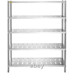 VEVOR Garage Shelf Heavy Duty Shelving 5-Tier 59.1x17.7x70.9 in Stainless Steel