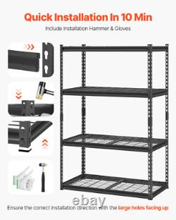 VEVOR Storage Shelves 4 Tier Adjustable Heavy Duty Garage Shelving Unit 2400 lbs