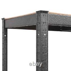 VidaXL 5-Layer Heavy-duty Corner Shelf Grey Steel&Engineered Wood LSO UK