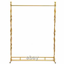 Vintage Clothes Rail Heavy Duty Gold Metal Garment Shelf Hanging Display Stand