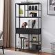 Vintage Industrial Bookcase Large Rustic Shelf Tall Side Cabinet Display Storage