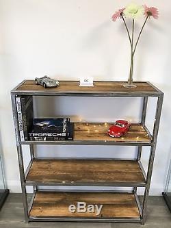 Vintage Industrial Bookcase / Shelves Reclaimed Wood Heavy Duty Metal Frame