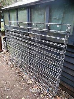 Vintage Large Industrial Style Metal Wire Wall Shelving Rack Unit Compartments
