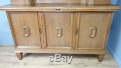 Vintage Light Oak Glazed Chiffonier Library Bookcase Solicitors Cabinet