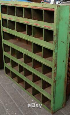 Vintage Steel Pigeonhole engineers cabinet shelving original paint