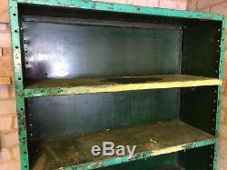 Vintage metal industrial garage cabinet workshop shelving unit