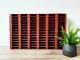 Vintage Red Industrial Garage Wall Racking Shelves Shelving Salvage Pigeon Hole