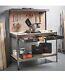 Vonhaus Garage Workbench Pegboard Heavy Duty Reinforced Steel With Storage +