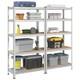 Walplus 5-layer Heavy-duty Shelves 2 Pcs Silver Steel & Engineered Wood