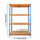 Warehouse Racking Garage Shelving Metal Shelf Unit 180x120x45 300kg Heavy Duty