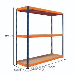 Warehouse Racking S-Rax Shelving Heavy Duty 300kg Per Shelf Garage Workshop