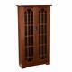 Window Storage Bookcase Cabinet Pane Media Oak Wood Furniture Magnetic Doors