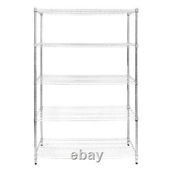 Wire Shelving Rack 5 Tier Metal Storage Shelf Unit Stand Kitchen Office Garage