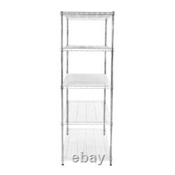 Wire Shelving Rack 5 Tier Metal Storage Shelf Unit Stand Kitchen Office Garage