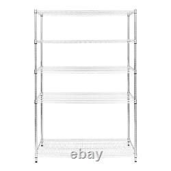 Wire Shelving Rack 5 Tier Metal Storage Shelf Unit Stand Kitchen Office Garage