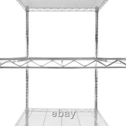 Wire Shelving Rack 5 Tier Metal Storage Shelf Unit Stand Kitchen Office Garage