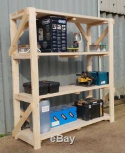 Wooden ACORN Shelving Garage Unit 4 Tier EXTRA Heavy-Duty Racking Shelf Storage