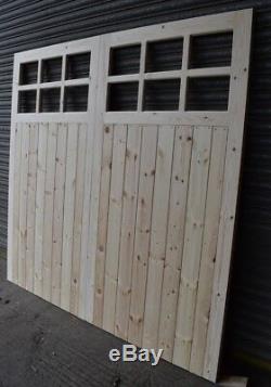 Wooden Garage Doors Heavy Duty Frame, Ledge & Braced 12 Pane
